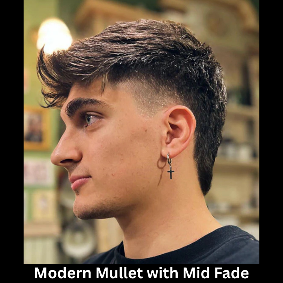  Modern Mullet with Mid Fade