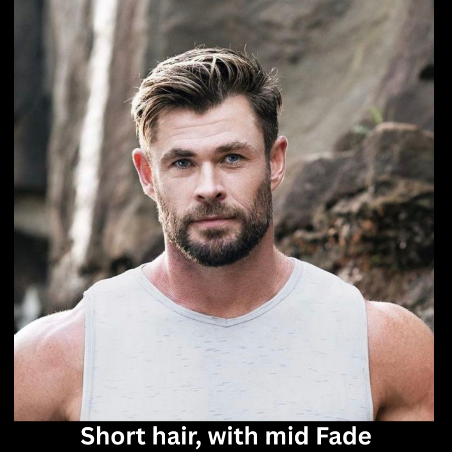 Short hair, with mid Fade