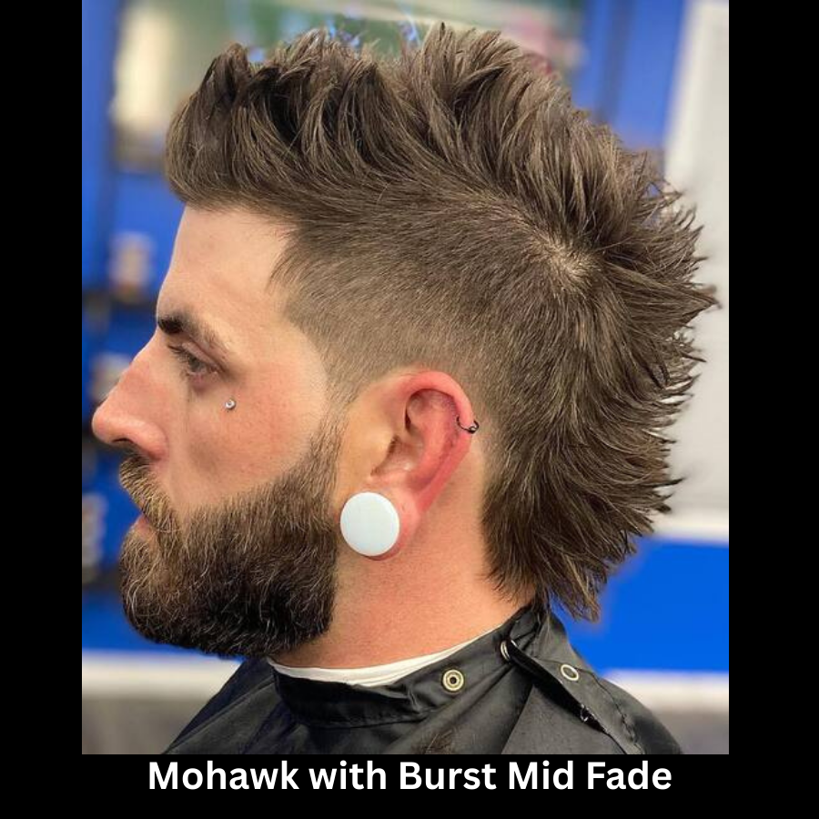 Mohawk with Burst Mid Fade
