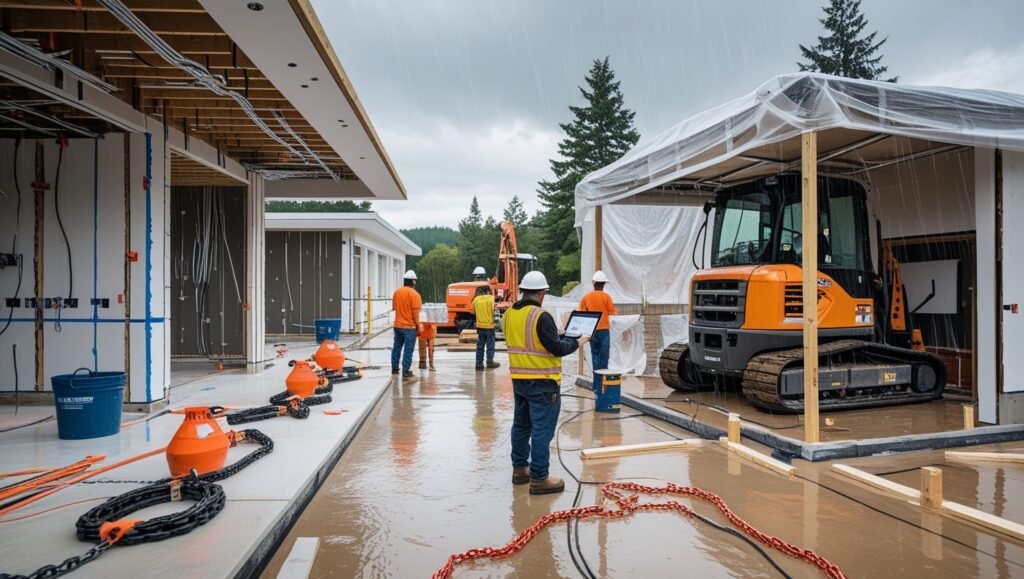 Do Construction Workers Work in the Rain?