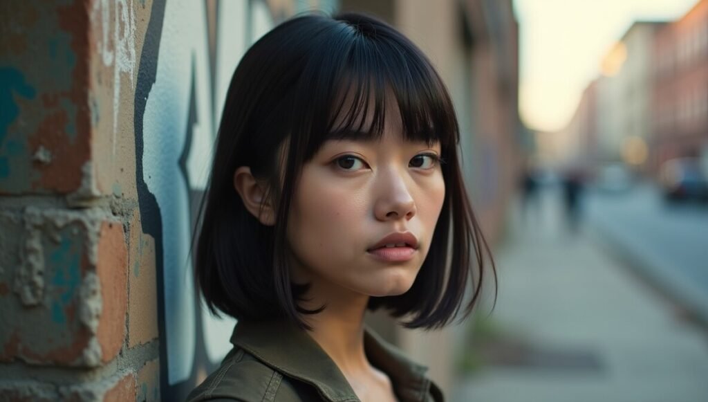 Classic blunt cut bob with clean, sharp edges
