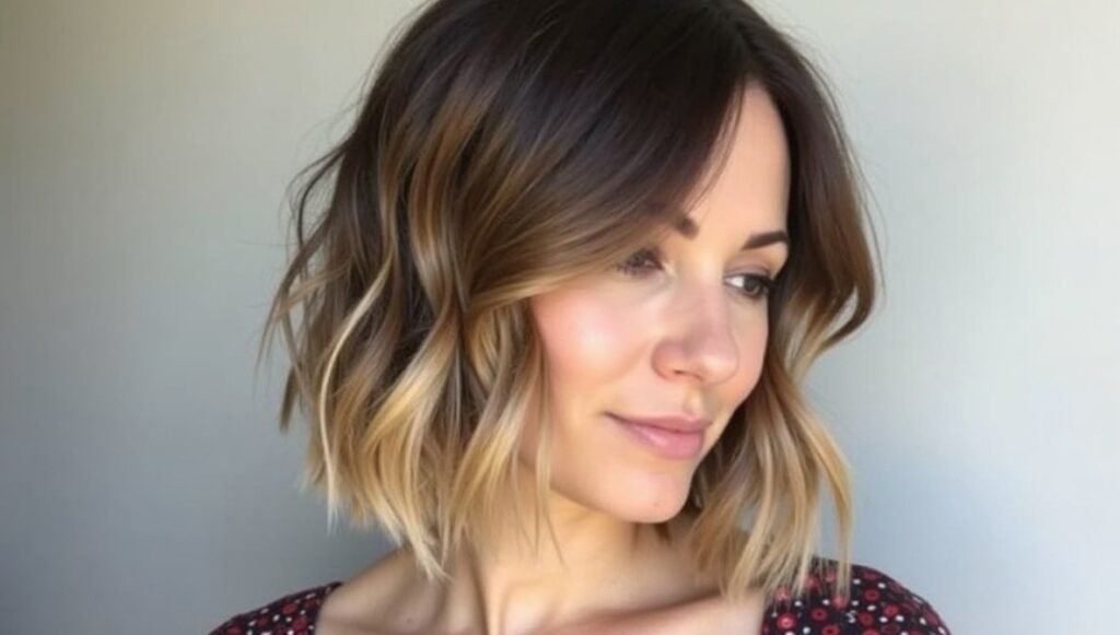 Blunt bob styled to enhance volume on fine hair