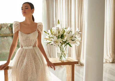 Best Fabrics for Princess Wedding Dress Satin Lace and Tulle 